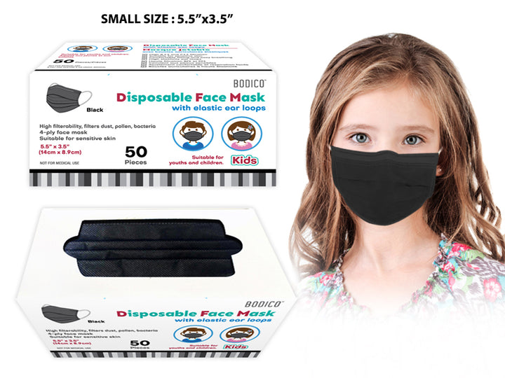 Bodico 50pc KIDS Disposable Mask v 4 ply w/EarLoop