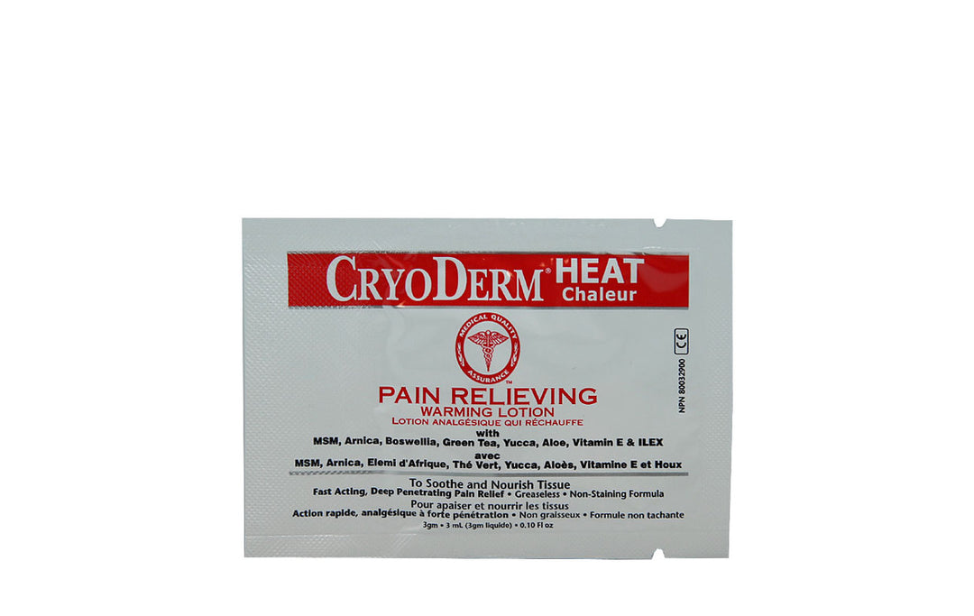 Cryoderm Pain Relieving Warming Lotion Packet