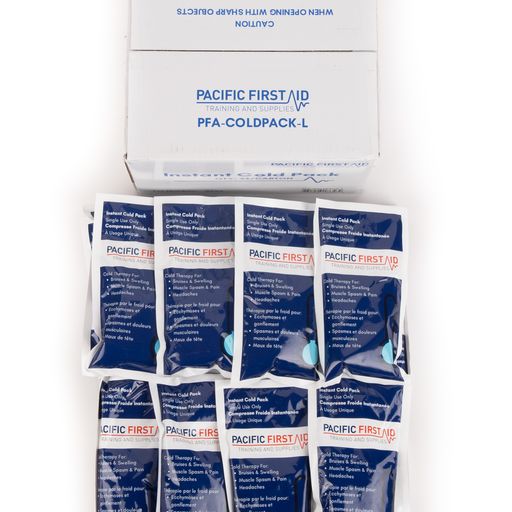 Pacific First Aid Instant Cold Pack - Large, Disposable Compress (5