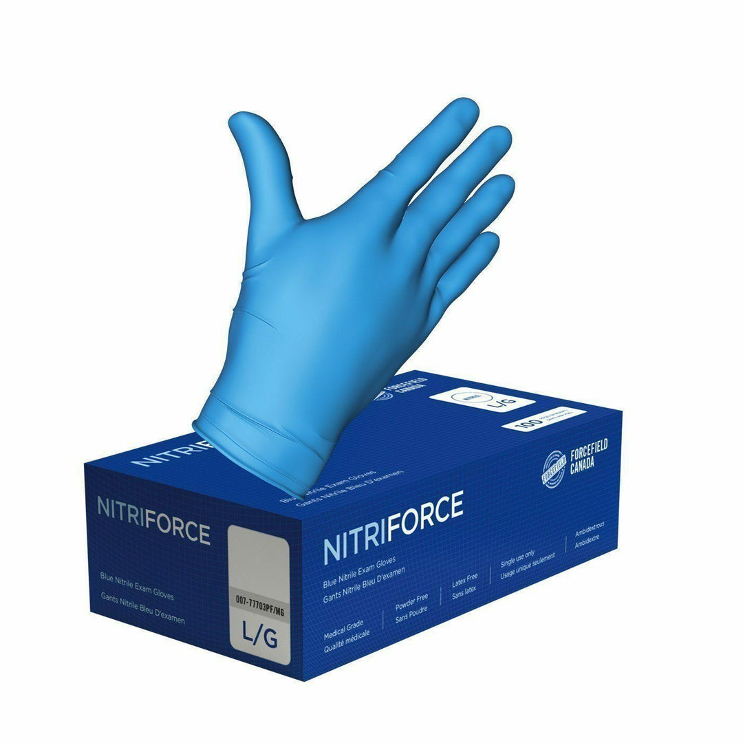 NitriForce Blue Nitrile Disposable Gloves 5mil (Latex Free Powder Free)