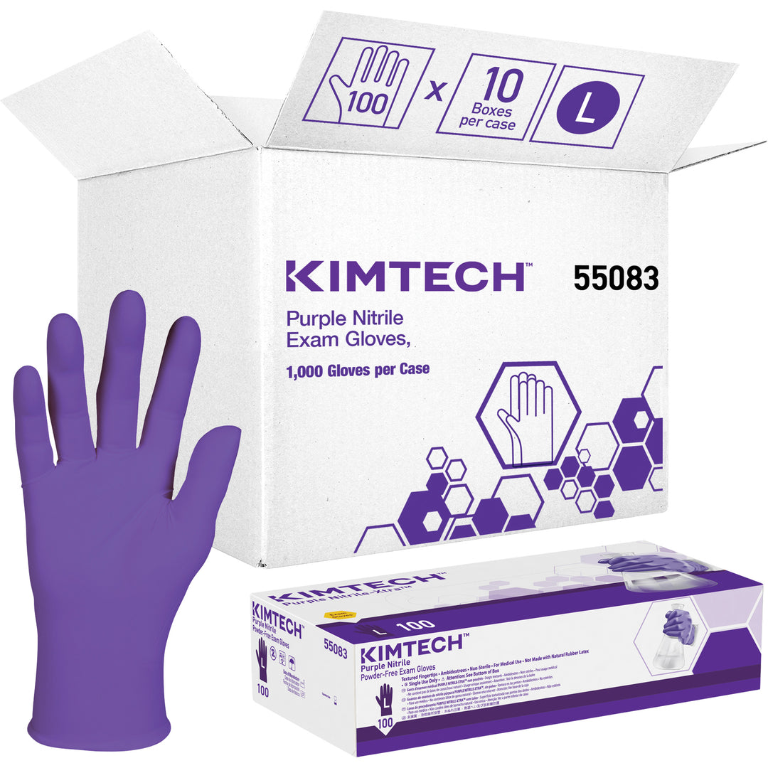 Kimberly-Clark Nitrile Examination Gloves, 6-mil, Powder-Free, Purple (Box of 100)