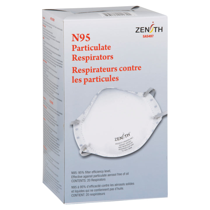 Zenith NIOSH N95 Particulate Respirators (Box of 20)