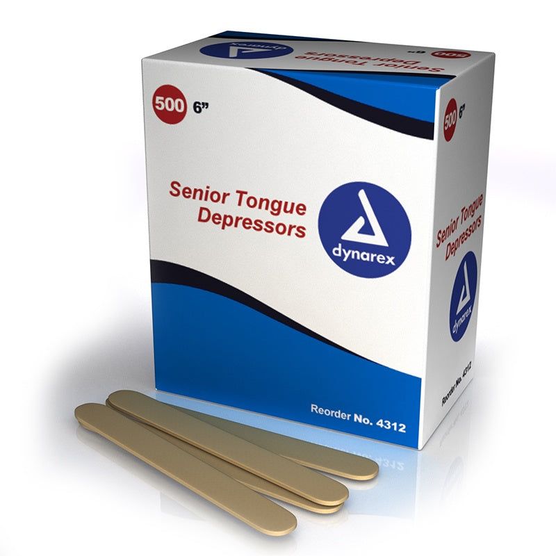 Tongue Depressor, Senior - 6'' (500/Box)