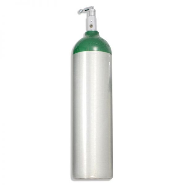Oxygen Tank, Aluminum D Cylinder, 15.0 Cu. Ft. / 425L w/ Toggle (Full)
